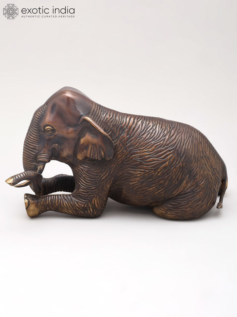 10" Decorative Seated Elephant Statue | Table Decor