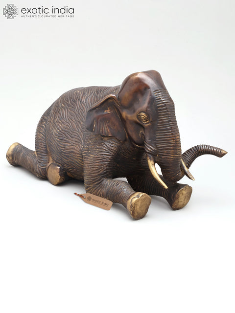 10" Decorative Seated Elephant Statue | Table Decor