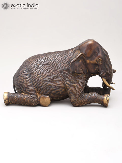 10" Decorative Seated Elephant Statue | Table Decor