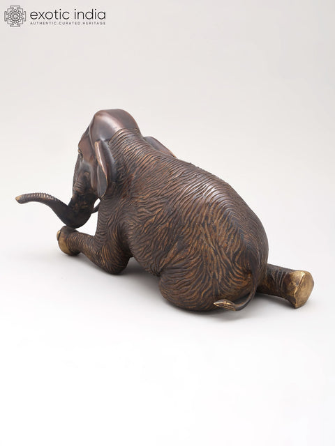 10" Decorative Seated Elephant Statue | Table Decor