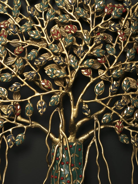 29" Brass Tree of Life with Perched Birds | Wall Mounted