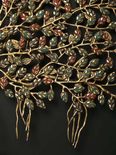 29" Brass Tree of Life with Perched Birds | Wall Mounted