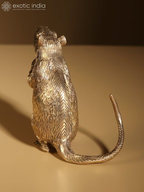 4" Small Ganesha's Rat Brass Figurine