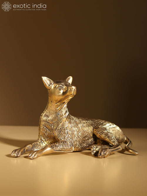 8" German Shepherd Dog Brass Statue for Home Decor