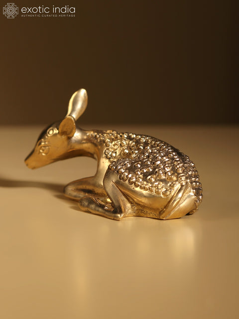 4" Brass Fawn (Baby Deer) Figurine | Home Decor