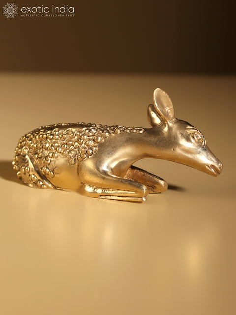 4" Brass Fawn (Baby Deer) Figurine | Home Decor