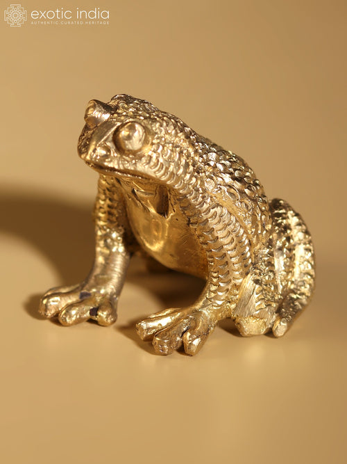 1" Brass Frog Figurine Statue for Home Decor