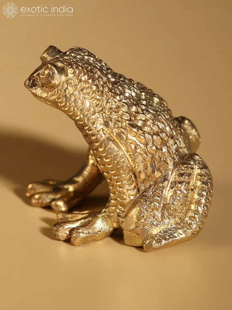 1" Small Frog Figurine Statue in Brass | Home Decor