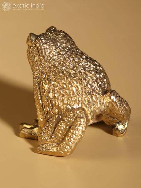 1" Small Frog Figurine Statue in Brass | Home Decor