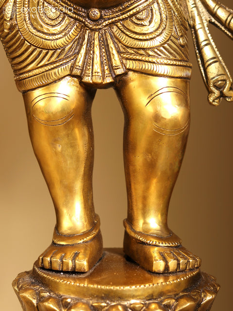 26" Six Armed Standing Lord Ganesha | Brass Statue