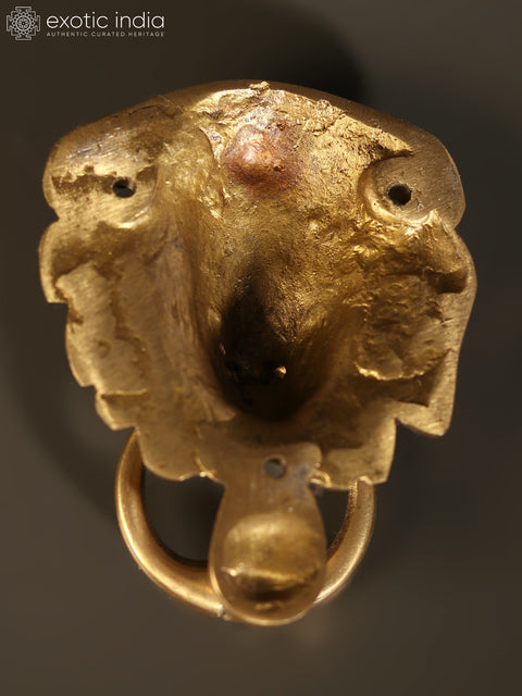 7" Brass Lion Head Door Knocker