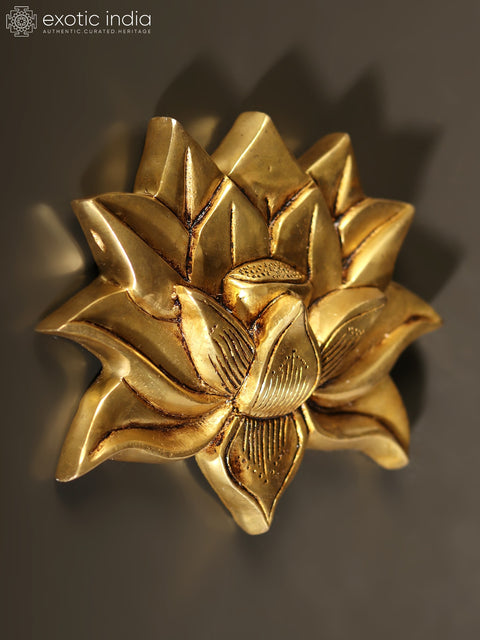6" Brass Lotus Wall Hanging | Home Decor