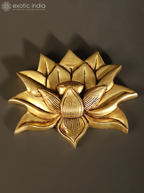 6" Brass Lotus Wall Hanging for Home Decor