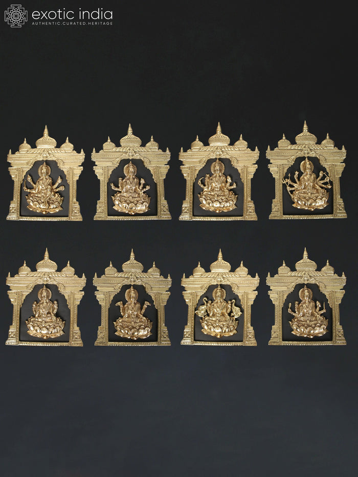 15" Brass Ashtalakshmi (Goddess of Prosperity and Wealth) | Wall Decor