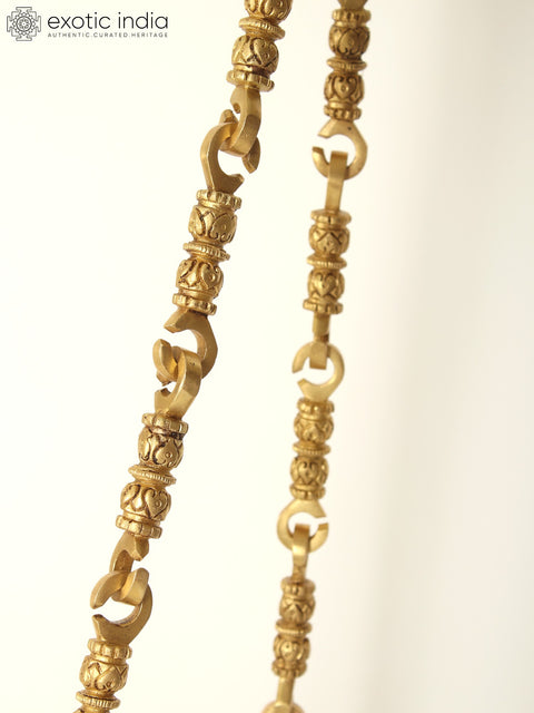 55" Beautiful Wood Swing With Brass Chains