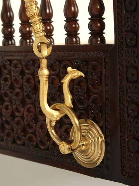 55" Beautiful Wood Swing With Brass Chains