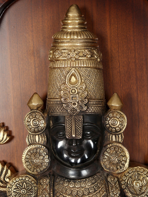 59" Large Tirupati Balaji (Venkateshvara) with Vaishnava Symbol Lamp | Wall Hanging