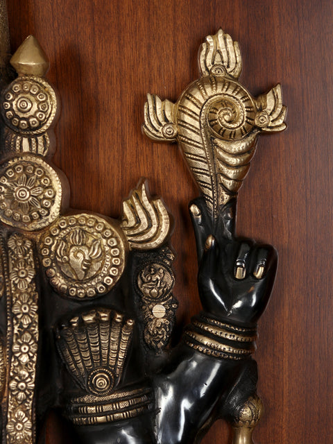 59" Large Tirupati Balaji (Venkateshvara) with Vaishnava Symbol Lamp | Wall Hanging