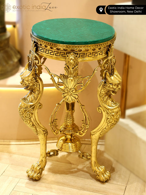 Designer Table with Malachite Top