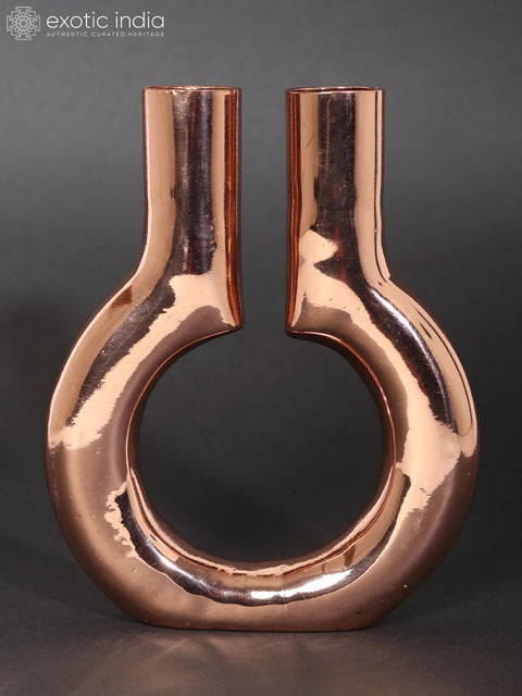 6" Rose Gold Plated Designer Candle Holder