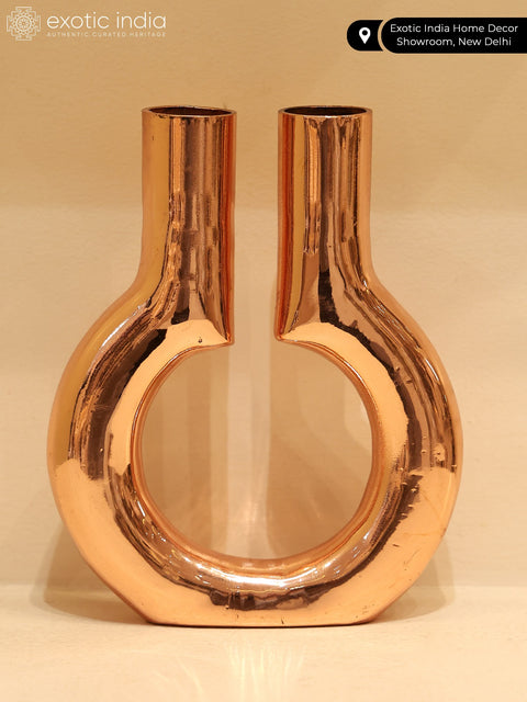 6" Rose Gold Plated Designer Candle Holder