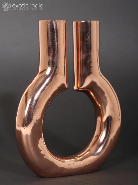6" Rose Gold Plated Designer Candle Holder