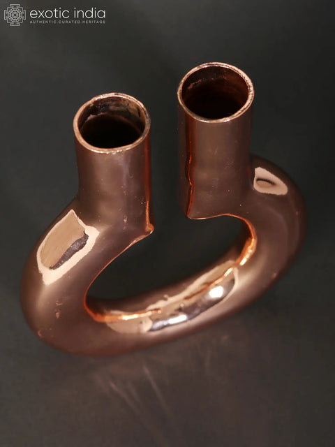 6" Rose Gold Plated Designer Candle Holder