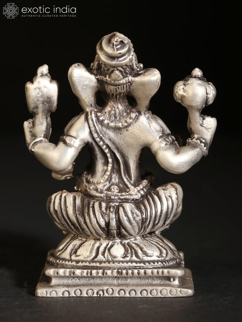 2" Small Fine Quality Solid Chaturbhuj Ganesha Idol in Brass