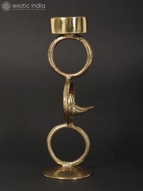 8" Brass Designer Candle Holder | Home Decor