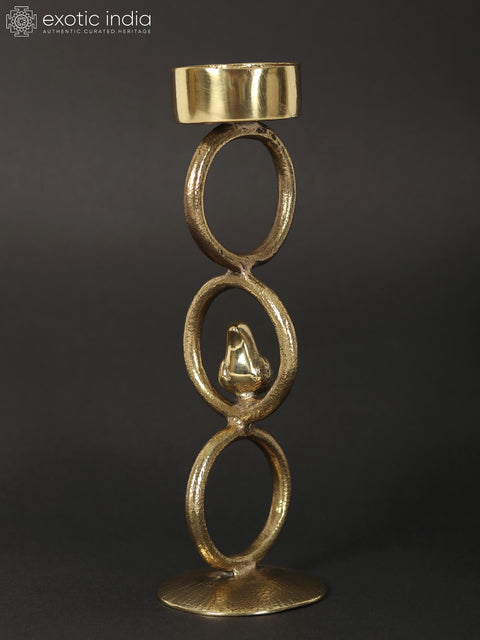 8" Brass Designer Candle Holder | Home Decor