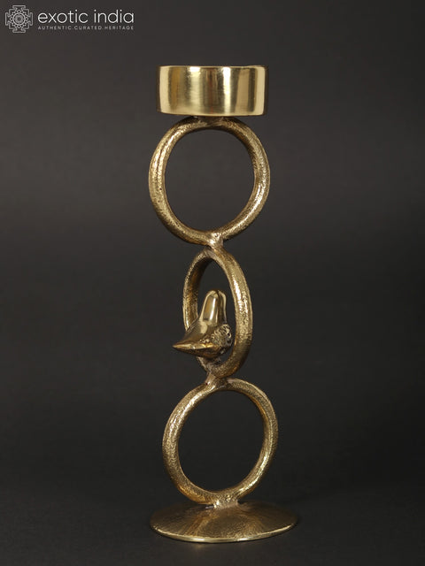 8" Brass Designer Candle Holder | Home Decor