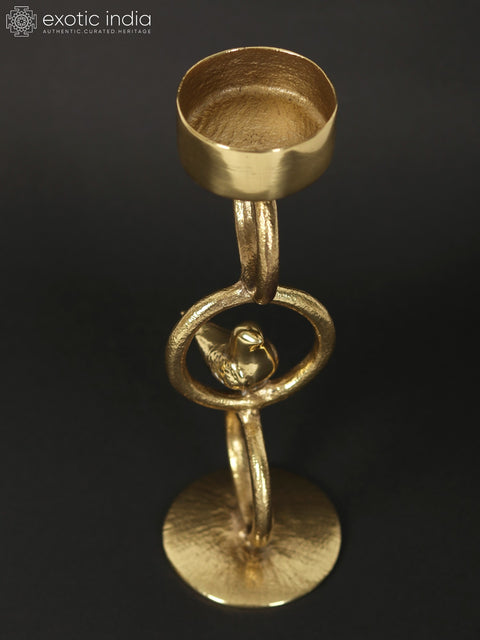 8" Brass Designer Candle Holder | Home Decor