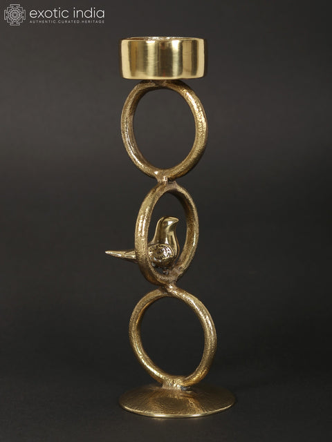 8" Brass Designer Candle Holder | Home Decor