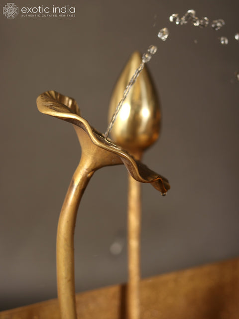 29" Brass Flowers and Buds Fountain | Home Decor