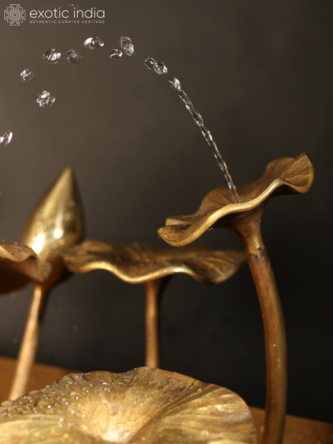 29" Brass Flowers and Buds Fountain | Home Decor