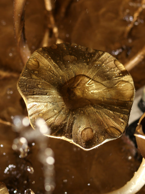 29" Brass Flowers and Buds Fountain | Home Decor