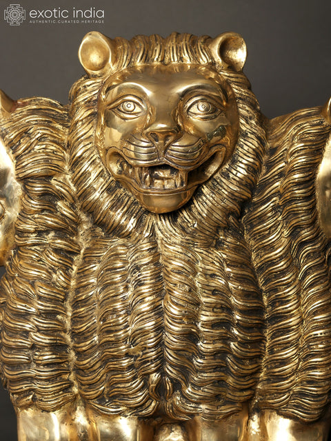 34" Large National Emblem of India in Brass | Standing and Wall Hanging Both
