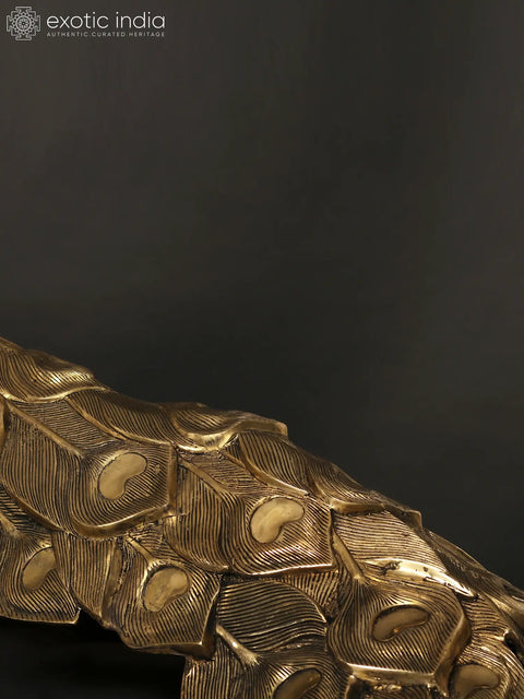 36" Large Peacock Figure in Brass