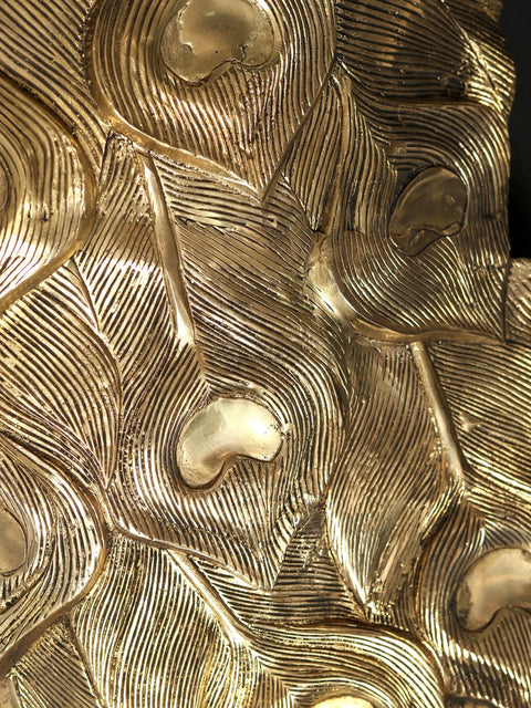36" Large Peacock Figure in Brass