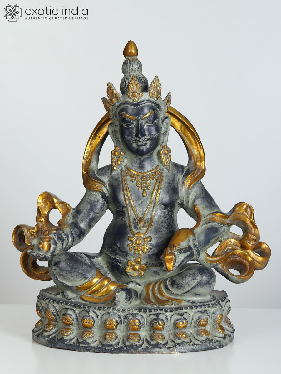21" Lord Kubera Brass Statue - Tibetan Buddhist God of Wealth