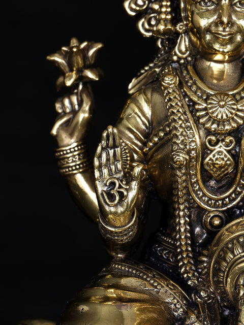 7" Brass Superfine Goddess Dhanalakshmi Sculpture
