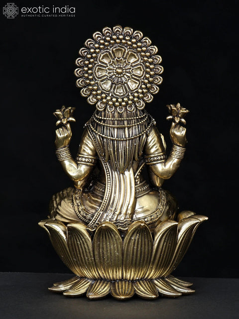 7" Brass Superfine Goddess Dhanlakshmi Sculpture