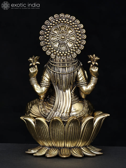 7" Brass Superfine Goddess Dhanalakshmi Sculpture