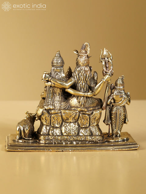 4" Brass Superfine Idol of Shiva Family