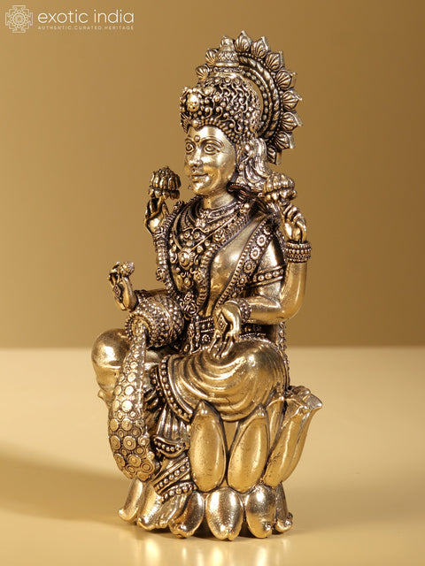5" Brass Superfine Idol of Goddess Lakshmi