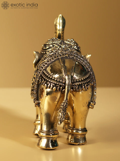 Superfine Elephant Figurine with Upraised Truk | Brass Statue (Multiple Sizes)