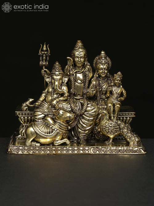 6" Superfine Lord Shiva Family Handmade Brass Statue