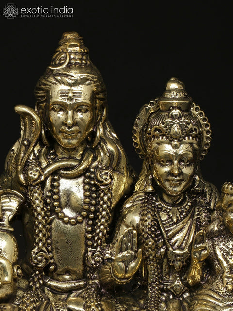 6" Superfine Lord Shiva Family Brass Statue