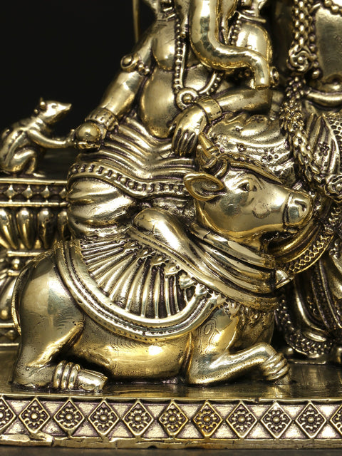 6" Superfine Lord Shiva Family Brass Statue