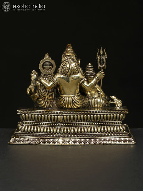 6" Superfine Lord Shiva Family Brass Statue